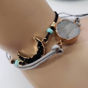 Crescent & Full Moon 2pc Bracelet set